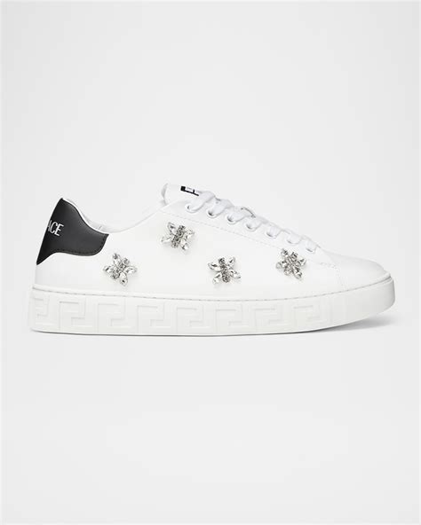 versace swarovski crystal sneakers|Versace La Greca Crystal Low.